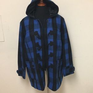 BNWT 💥Checkerboard wool hooded coat